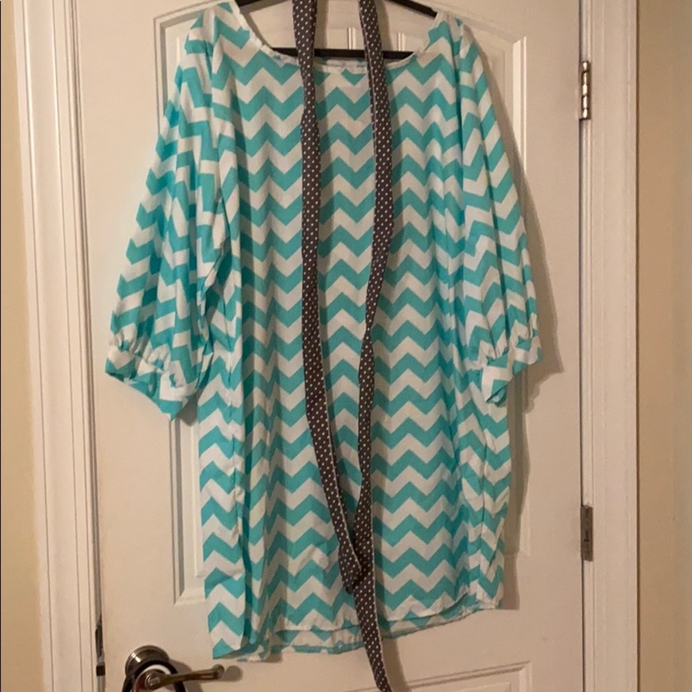 LollyWollyDoodle teal chevron dress